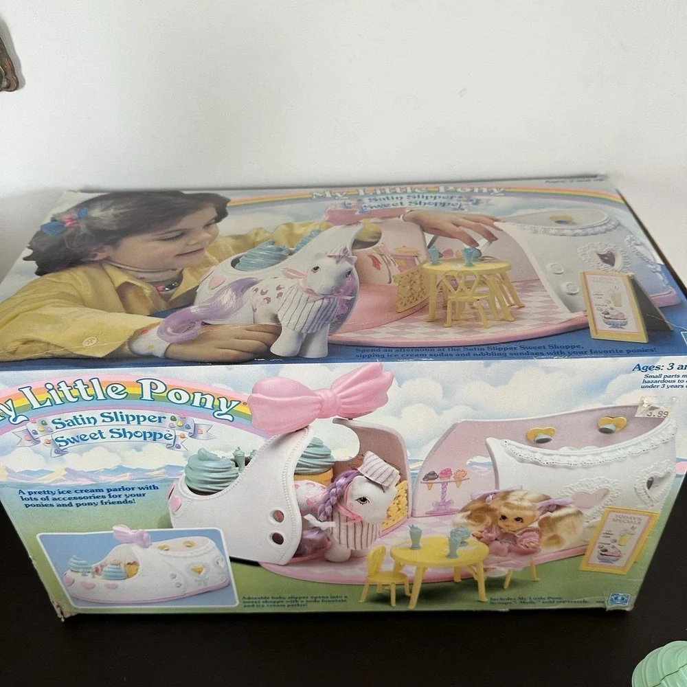 VTG 1986 My Little Pony Satin Slipper Sweet Shoppe Playset Scoops WITH BOX